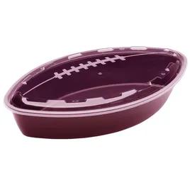 Take-Out Container Base & Lid Combo With Dome Lid 56 OZ Plastic Brown Clear Football 100/Case