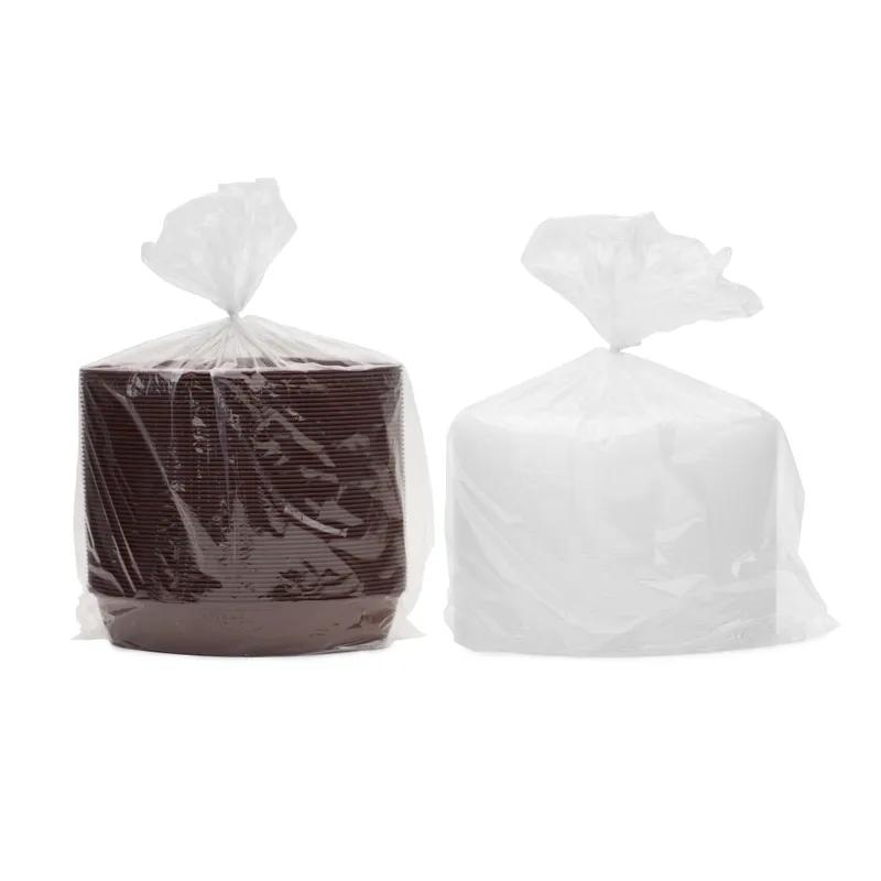 Take-Out Container Base & Lid Combo With Dome Lid 56 OZ Plastic Brown Clear Football 100/Case