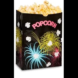 Bagcraft® Popcorn Bag 7.5X3.5X9.625 IN 130 OZ Paper Poly Blend Black FunBurst Grease Resistant 500/Case