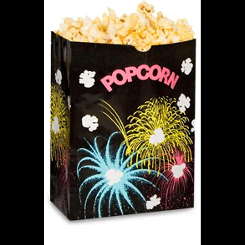 Bagcraft® Popcorn Bag 7.5X3.5X9.625 IN 130 OZ Paper Poly Blend Black FunBurst Grease Resistant 500/Case