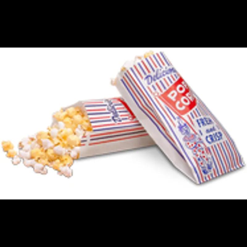 Bagcraft® Popcorn Bag 4X1.5X8 IN Paper Poly Blend White Clown Pinch Bottom 1000/Case