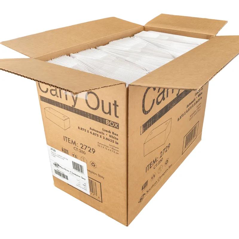 Take-Out Box Tuck-Top 8.875X4.875X3.167 IN Paper White 250/Case