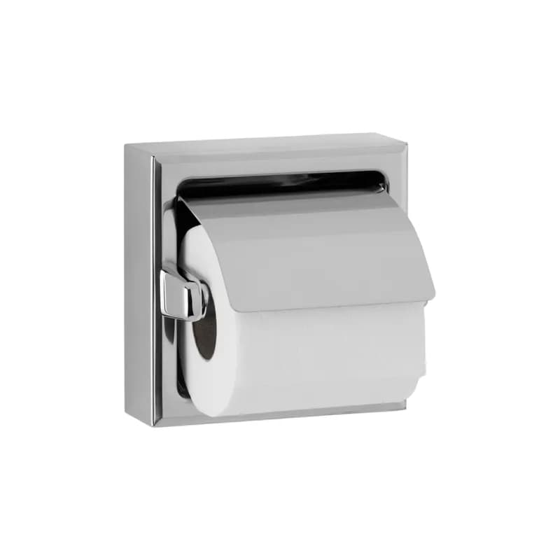 Toilet Paper Dispenser 6.19X6.19 IN Chrome Plated Surface Mount Polished With Hood 1/Each