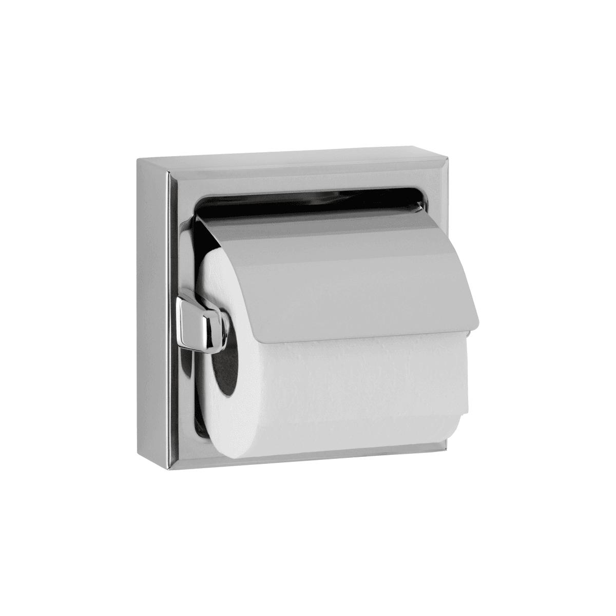 Toilet Paper Dispenser 6.19X6.19 IN Chrome Plated Surface Mount Polished With Hood 1/Each