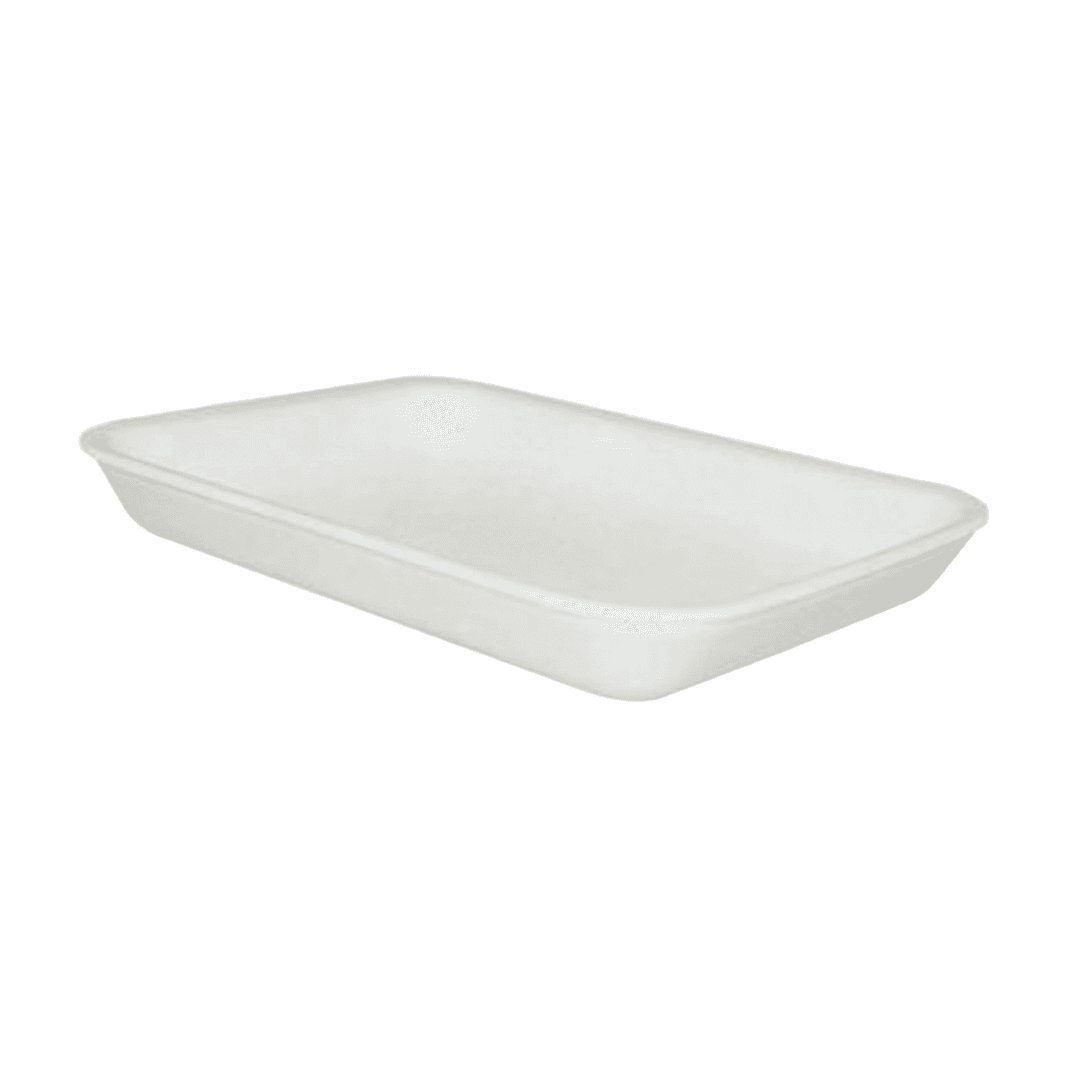 Dyne-A-Pak 2PP Meat Tray 8.25X6X1.125 IN Polystyrene Foam White Heavy 400/Case