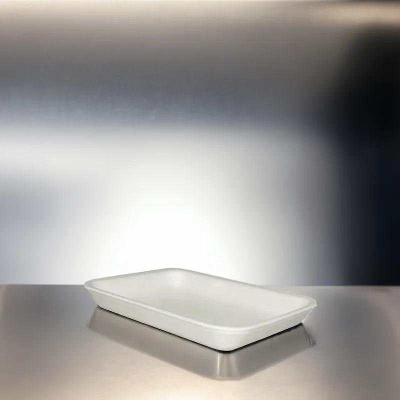 Dyne-A-Pak 2PP Meat Tray 8.25X6X1.125 IN Polystyrene Foam White Heavy 400/Case
