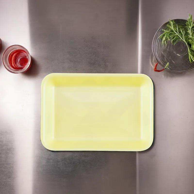 Dyne-A-Pak 4PL Meat Tray 9.125X7.125X1.25 IN Polystyrene Foam White 400/Case
