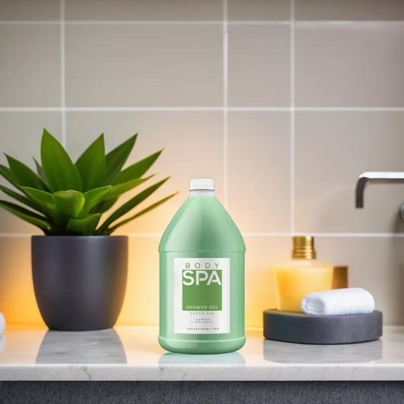 Spa Vivendus Shampoo & Body Wash Liquid 1 GAL Green Tea Cucumber Refill Combo 4/Case