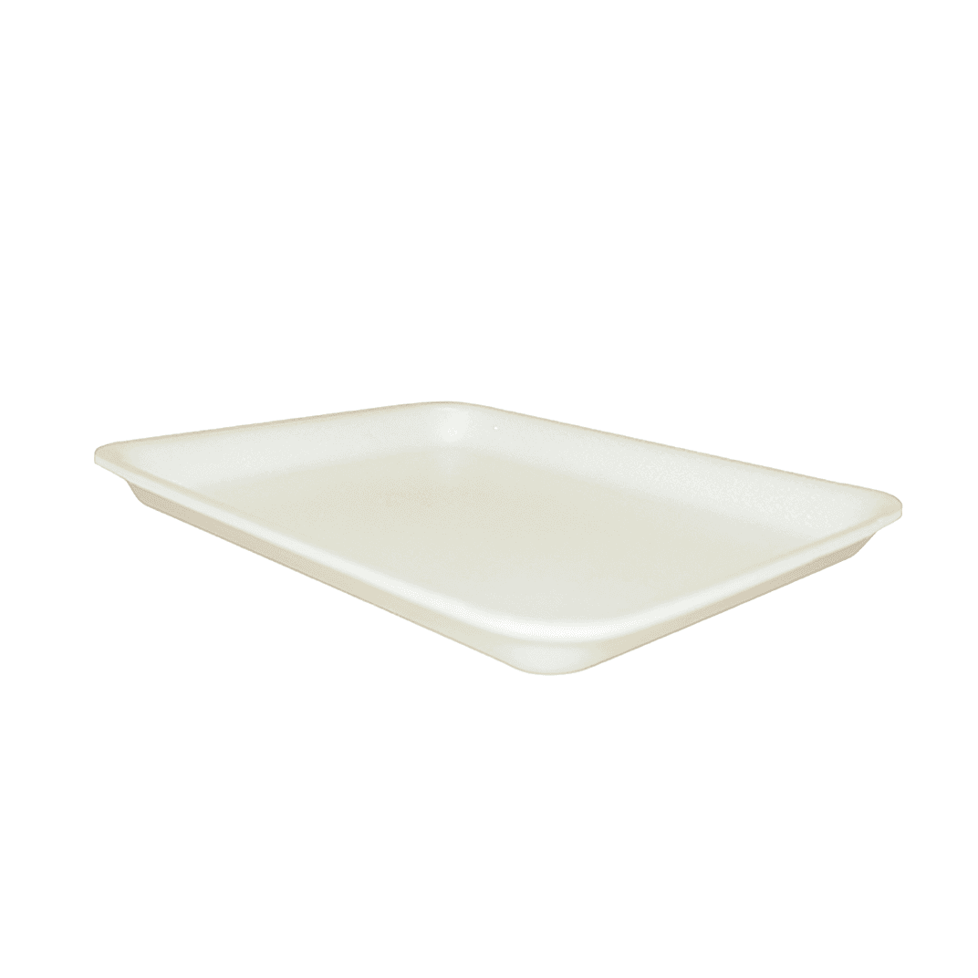Dyne-A-Pak 8H Meat Tray 10X8X1.25 IN Polystyrene Foam White 400/Case