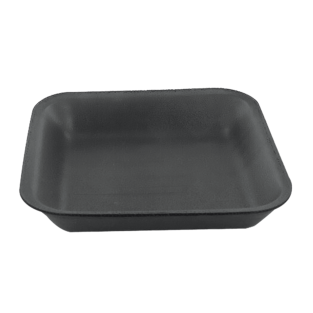 Dyne-A-Pak 2 Meat Tray 8.25X5.75X1 IN Polystyrene Foam Black 500/Case