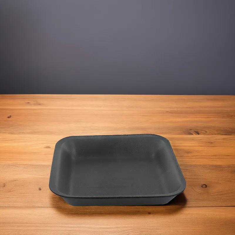 Dyne-A-Pak 2 Meat Tray 8.25X5.75X1 IN Polystyrene Foam Black 500/Case