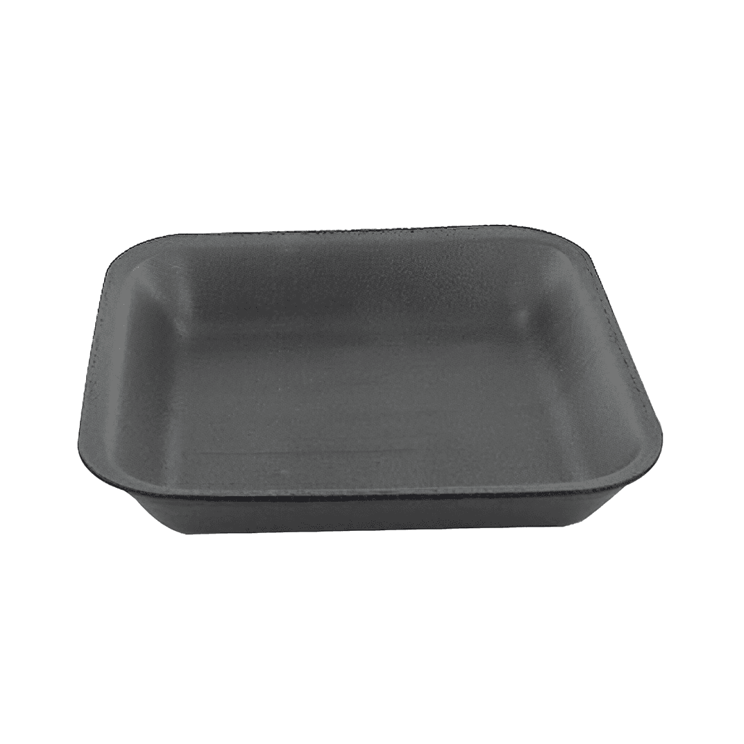 Dyne-A-Pak 17S Meat Tray 8.5X4.5X0.5625 IN Polystyrene Foam Black Rectangle 1000/Case