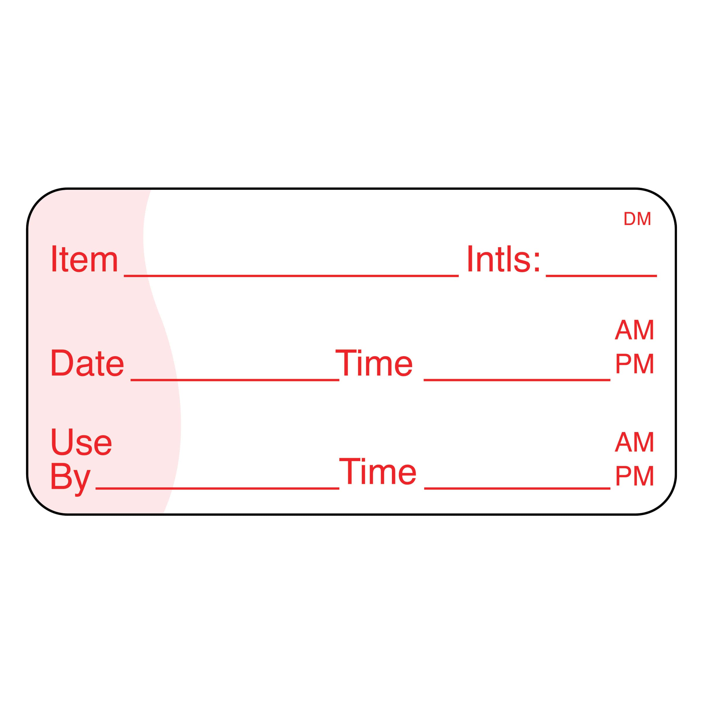 DissolveMark® Item Date Use By Label 1X2 IN White Rectangle Dissolvable 500/Roll