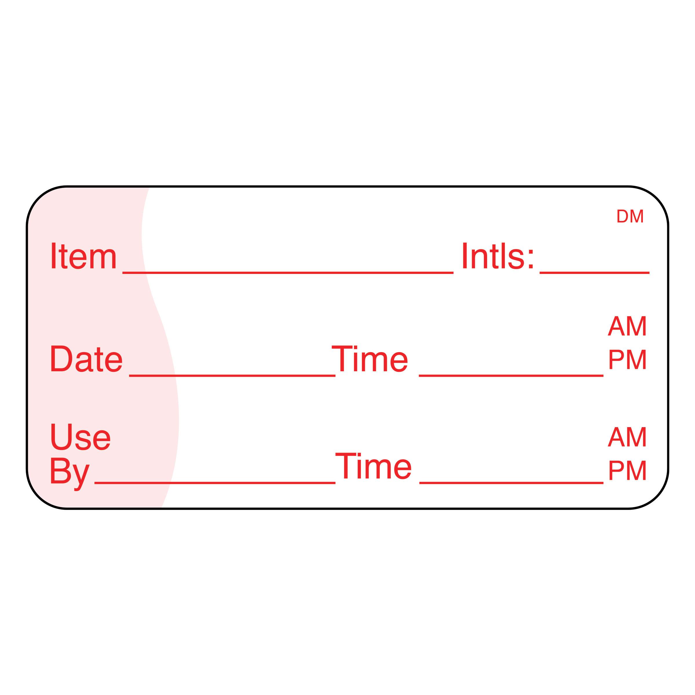 DissolveMark® Item Date Use By Label 1X2 IN White Rectangle Dissolvable 500/Roll