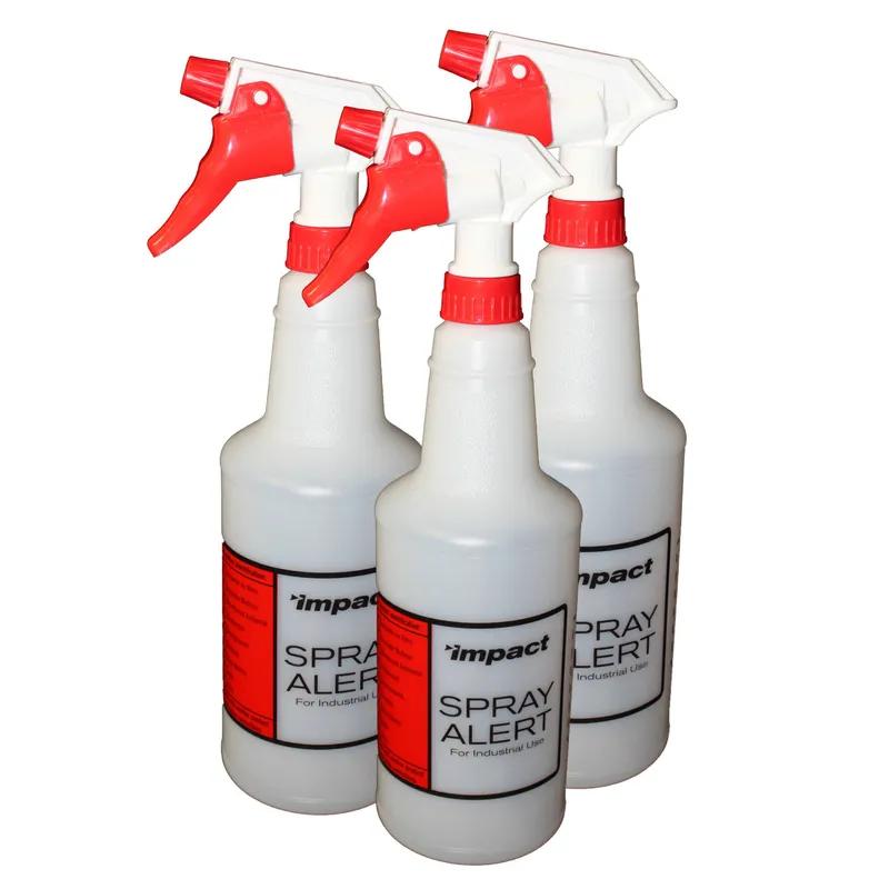 Impact® Spray Alert® Spray Bottle & Trigger Sprayer 24 FLOZ Plastic Translucent White Red 3/Pack