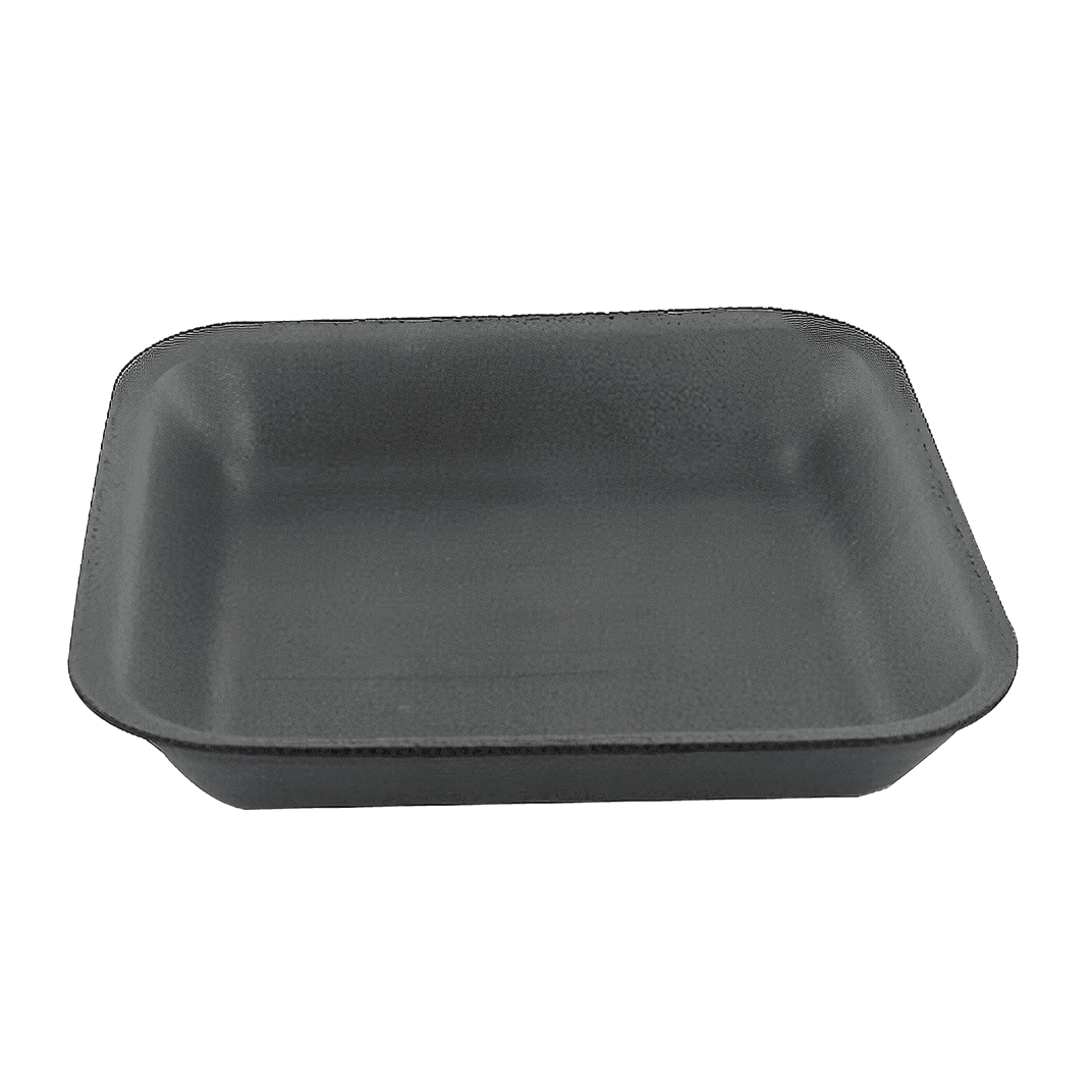 Dyne-A-Pak 4S/34 Meat Tray 9.125X7.125X0.625 IN Polystyrene Foam Black 500/Case