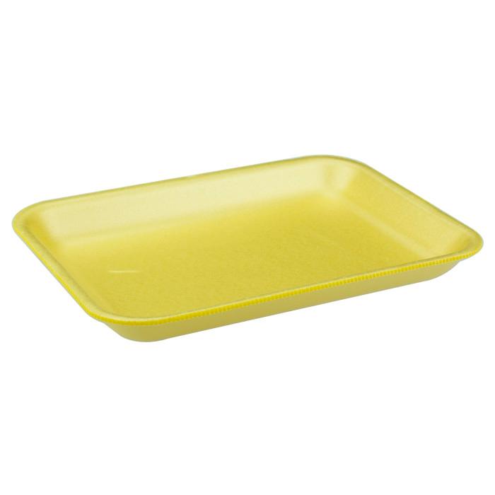3PX Meat Tray 8.2X5.7 IN Polystyrene Foam Yellow Rectangle Heavy 400/Case