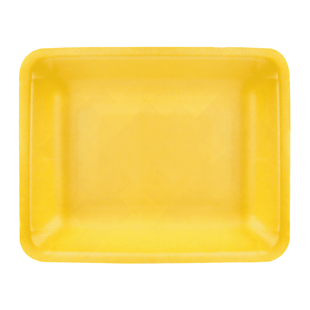 4H Meat Tray 9.25X7.19 IN Polystyrene Foam Yellow Rectangle Heavy 400/Case