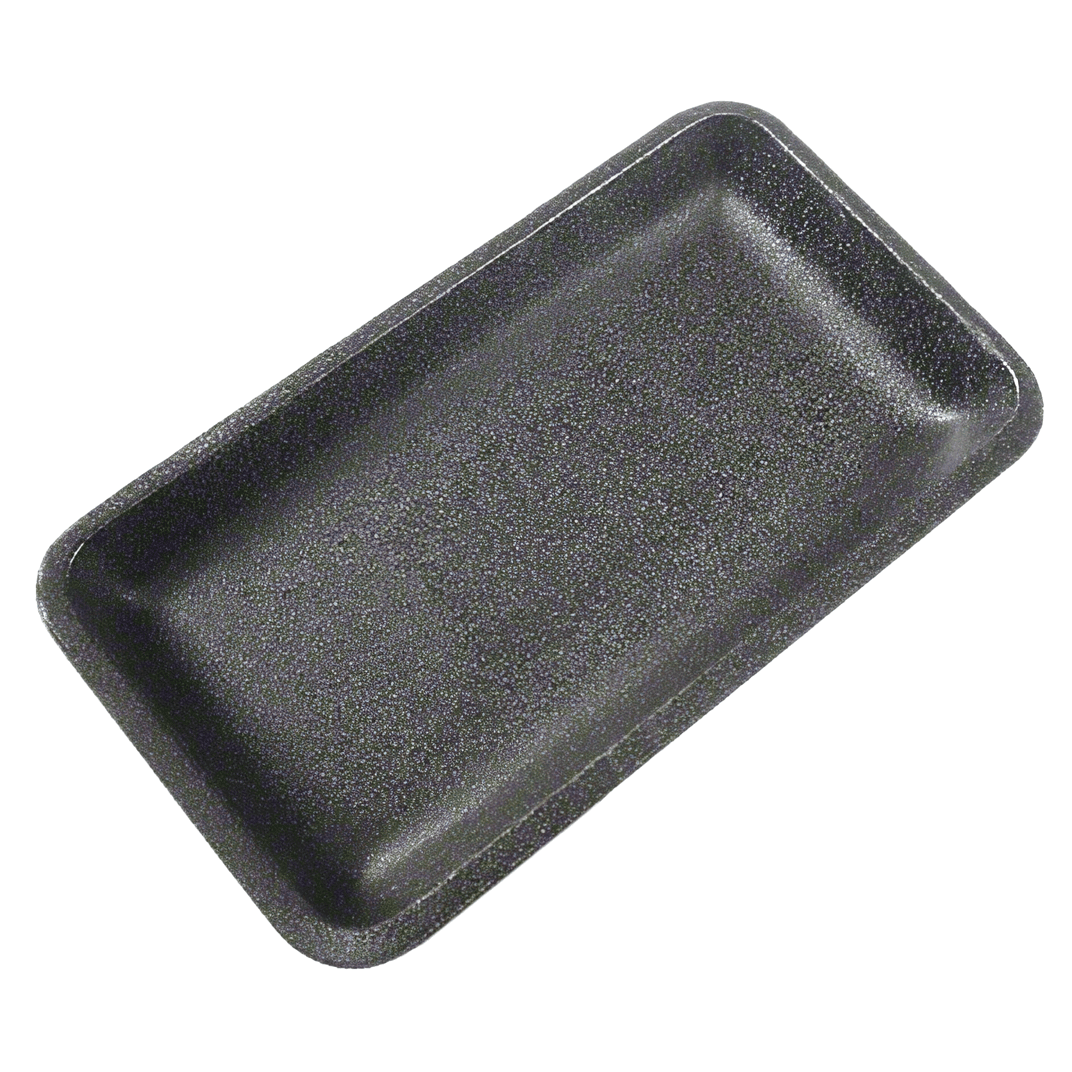 10P Meat Tray 10.94X5.88 IN Polystyrene Foam Black Rectangle Heavy 400/Case