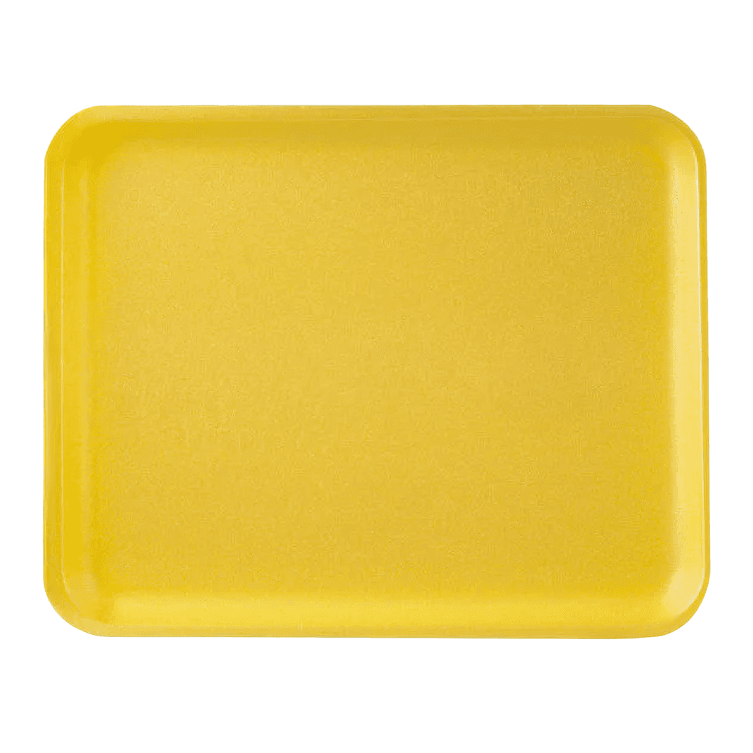 10P Meat Tray 10.94X5.88 IN Polystyrene Foam Yellow Rectangle Heavy 400/Case