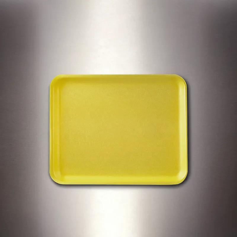 10P Meat Tray 10.94X5.88 IN Polystyrene Foam Yellow Rectangle Heavy 400/Case