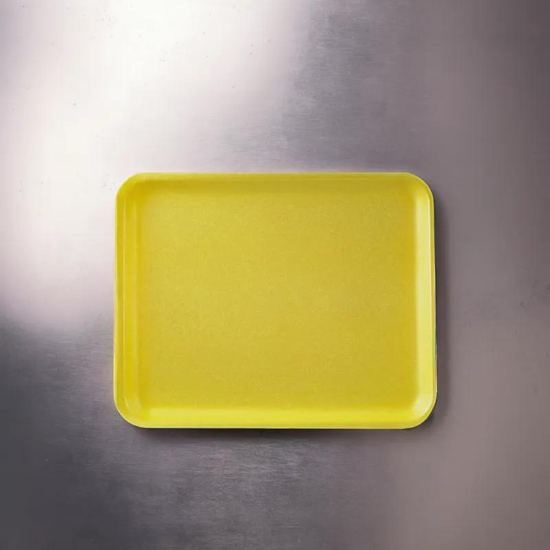 10P Meat Tray 10.94X5.88 IN Polystyrene Foam Yellow Rectangle Heavy 400/Case
