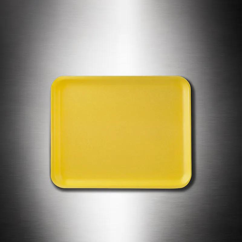 10P Meat Tray 10.94X5.88 IN Polystyrene Foam Yellow Rectangle Heavy 400/Case