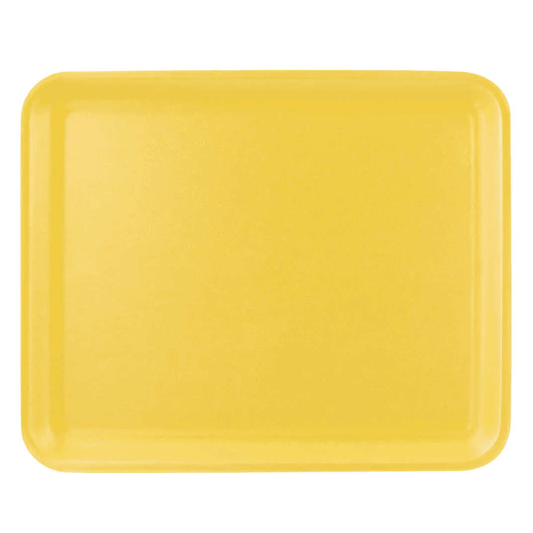 12S Meat Tray 11X9 IN Polystyrene Foam Yellow Rectangle Heavy 250/Case