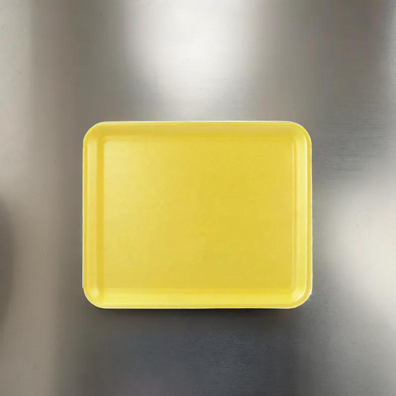 12S Meat Tray 11X9 IN Polystyrene Foam Yellow Rectangle Heavy 250/Case