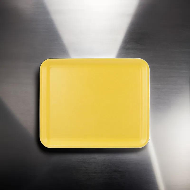 12S Meat Tray 11X9 IN Polystyrene Foam Yellow Rectangle Heavy 250/Case