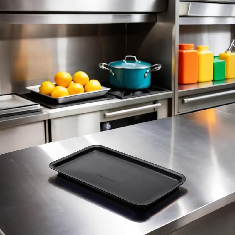 16S Meat Tray 12.25X7.25 IN Polystyrene Foam Black Rectangle Heavy 250/Case