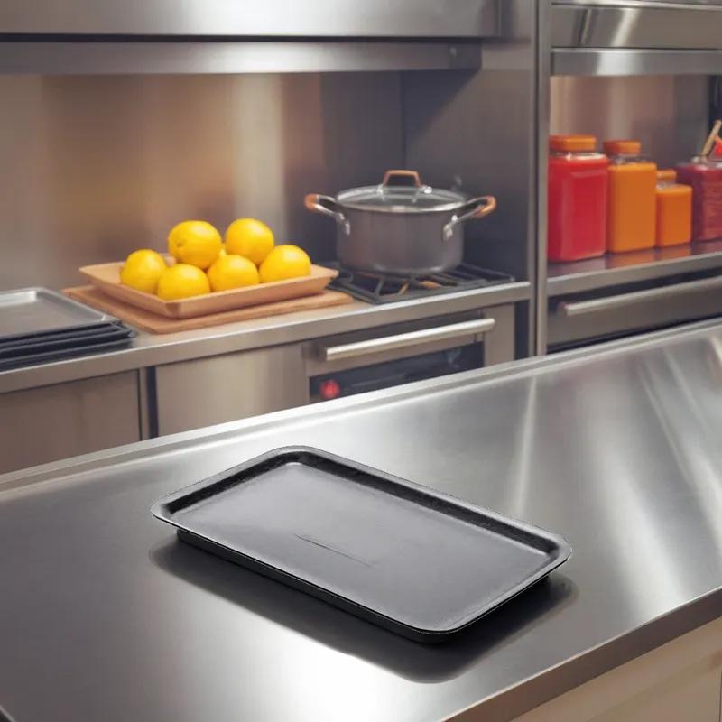 16S Meat Tray 12.25X7.25 IN Polystyrene Foam Black Rectangle Heavy 250/Case