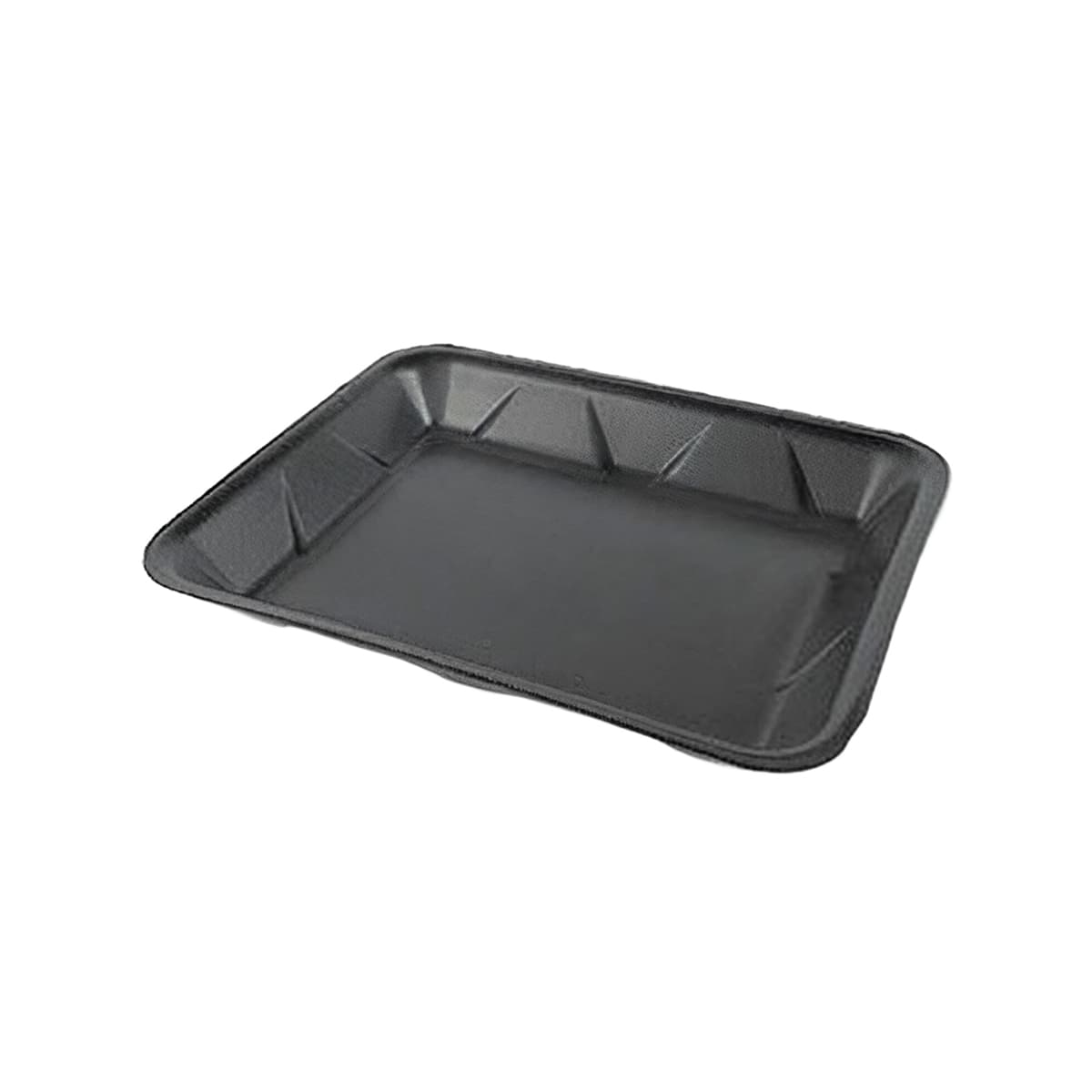 4P Meat Tray 9.25X7.18 IN Polystyrene Foam Black Rectangle 400/Case