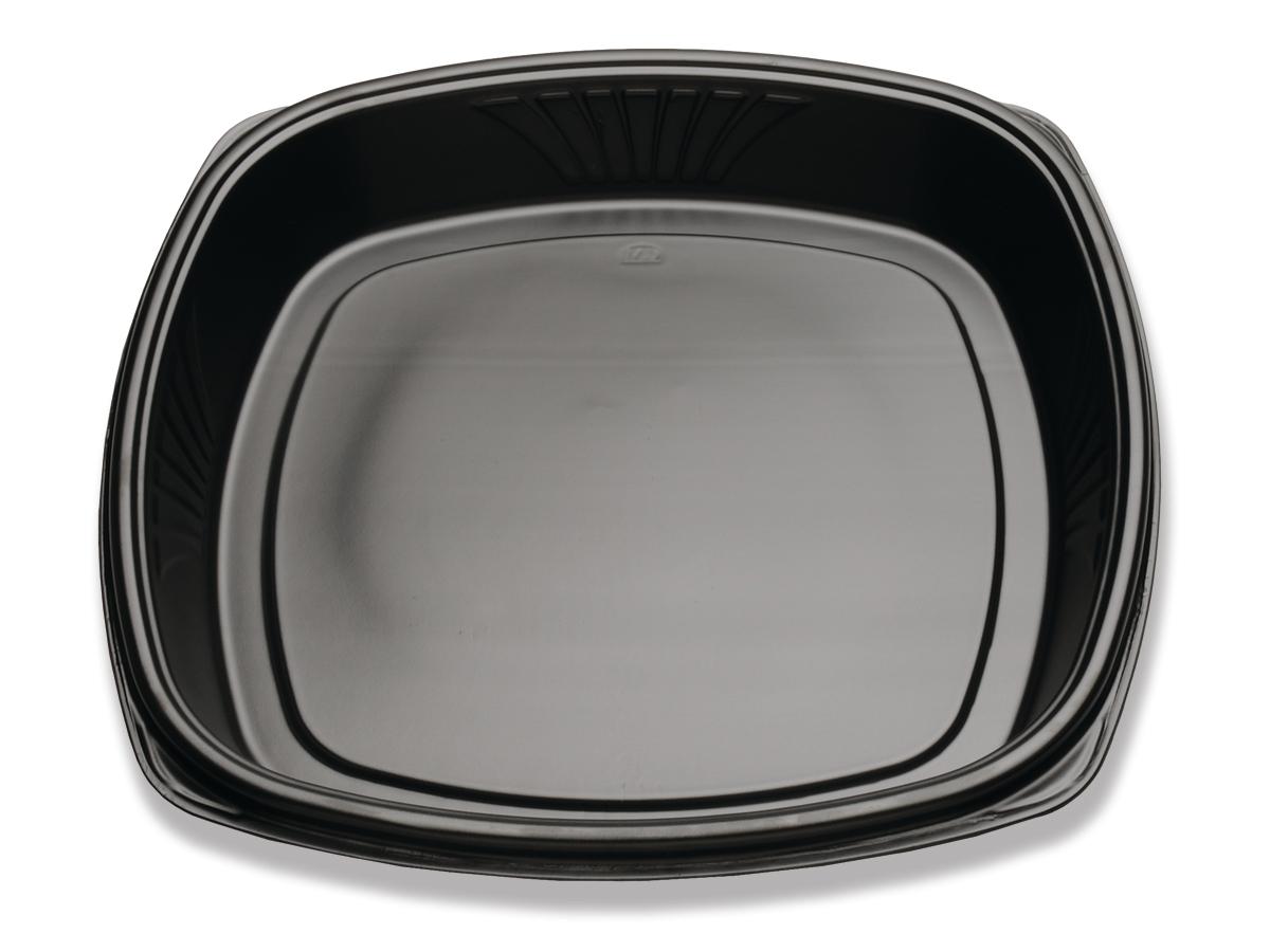 Forum® Take-Out Tray 16X16 IN PS Black Square Deep 50/Case