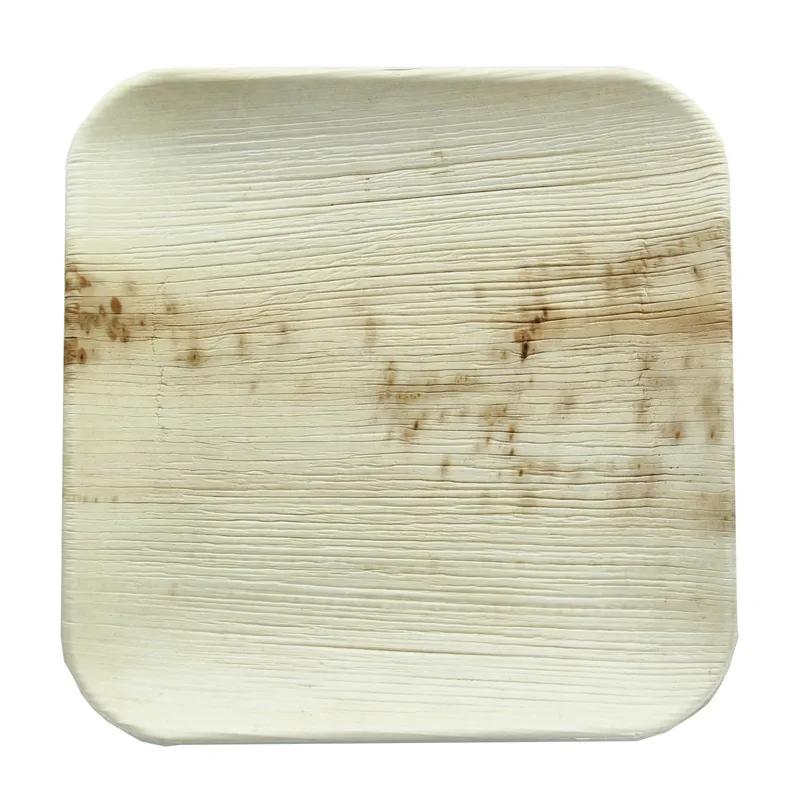 Plate 7.9X7.9X0.8 IN Palm Leaf Natural Square 25 Count/Pack 4 Packs/Case 100 Count/Case