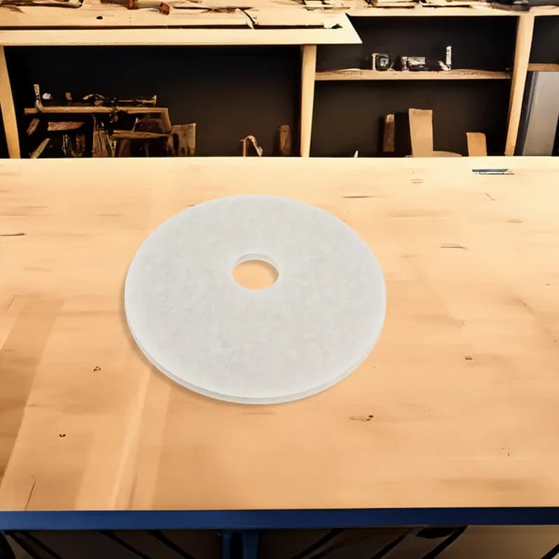 3M™ Scotch-Brite™ 4100 Scrubbing Pad 16X1 IN White Non-Woven Polyester Fiber 175-600 RPM Center Hole 5/Case