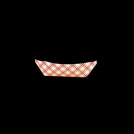 Food Tray 2 LB SBS Paperboard White Red Rectangle 1000/Case