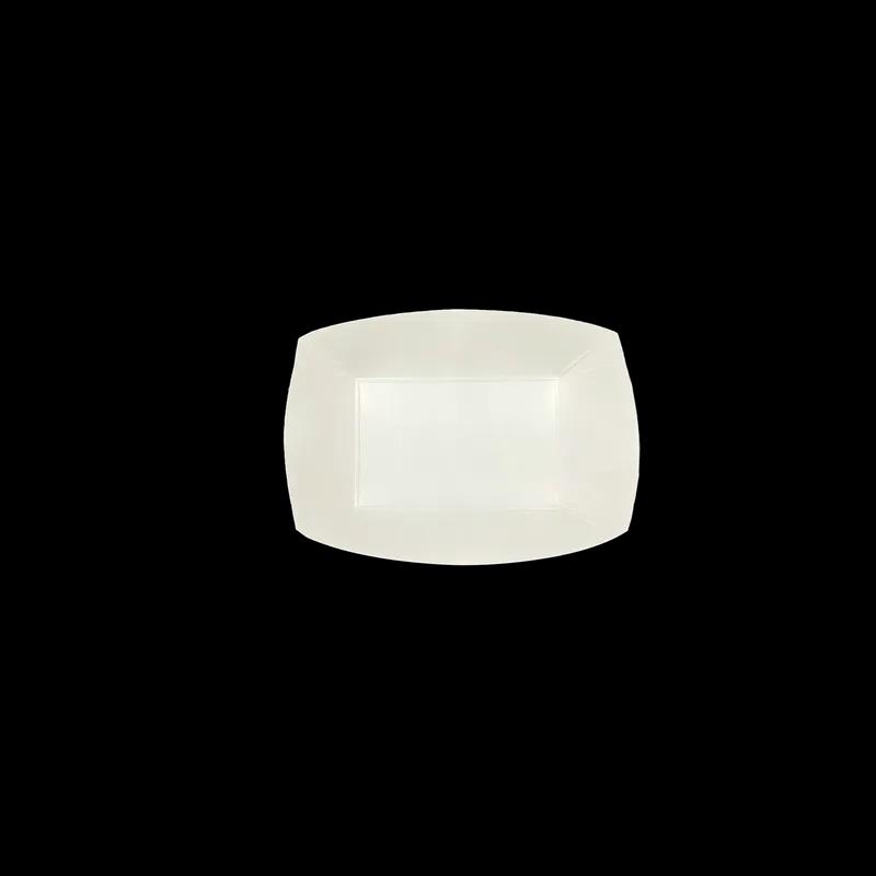 Food Tray 2 LB SBS Paperboard White Red Rectangle 1000/Case