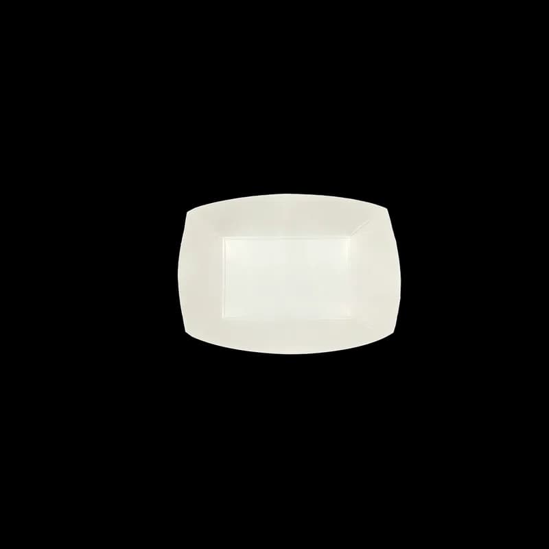 Food Tray 2 LB SBS Paperboard White Red Rectangle 1000/Case