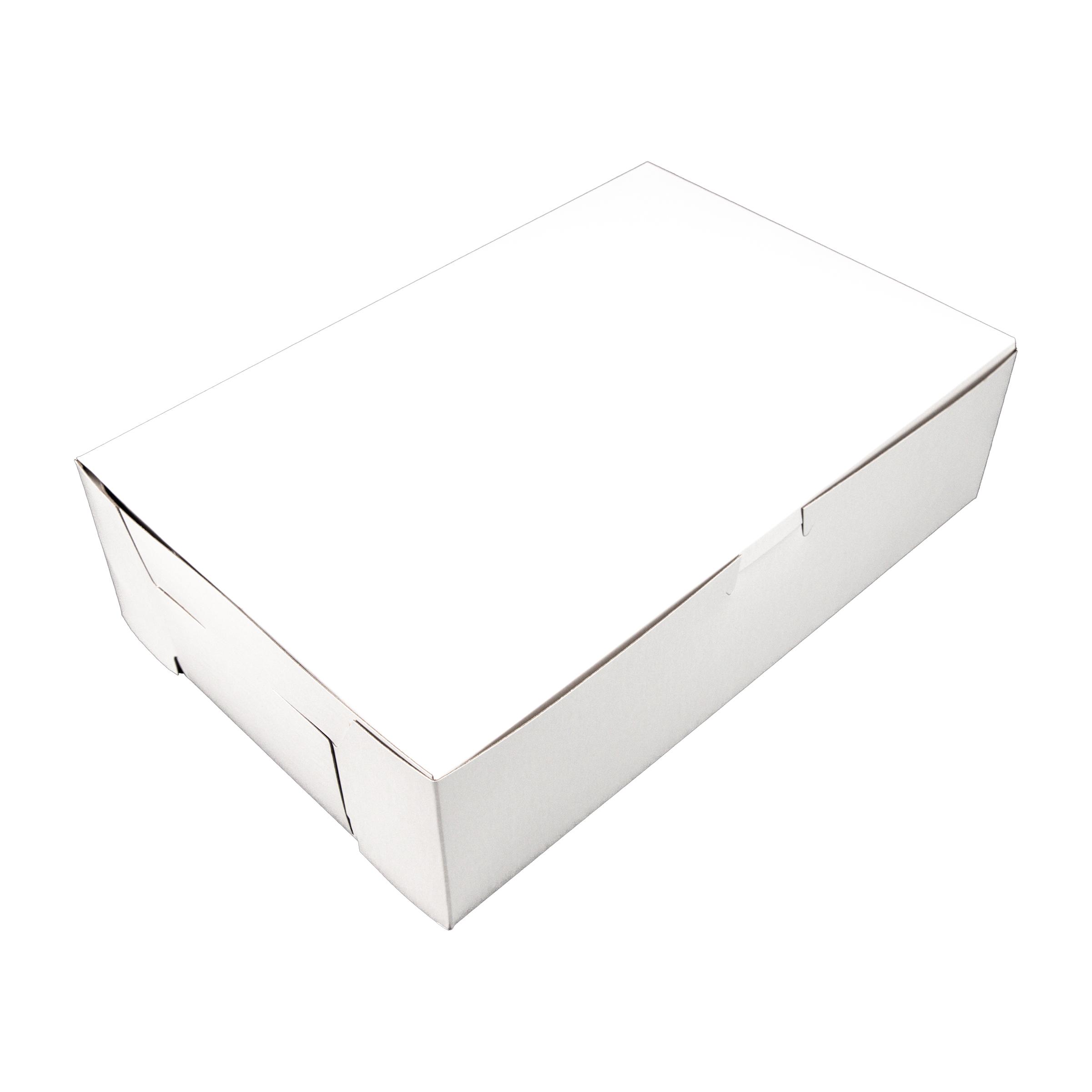 Bakery Box 11X7.25X3 IN Clay-Coated Kraft Board White Kraft Rectangle Lock Corner Tuck Top 250/Case