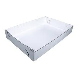 Bakery Box Bottom 26X18.63X4 IN Clay-Coated Kraft Board White Kraft Rectangle Lock Corner 25/Case