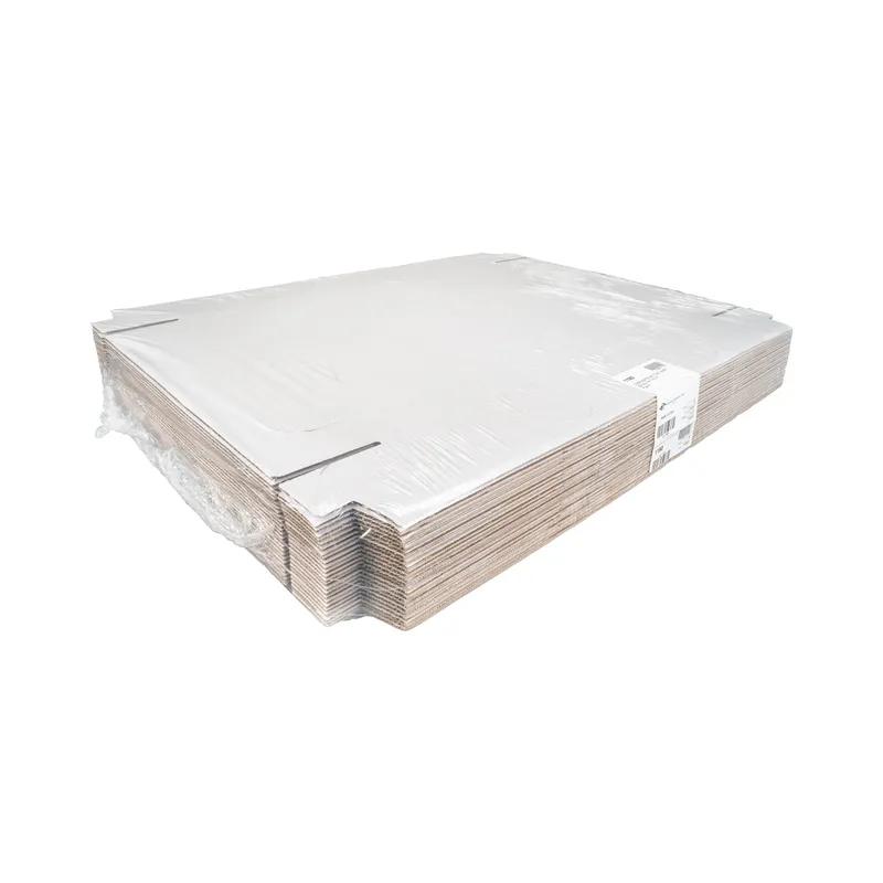Bakery Box Bottom 26X18.63X4 IN Clay-Coated Kraft Board White Kraft Rectangle Lock Corner 25/Case