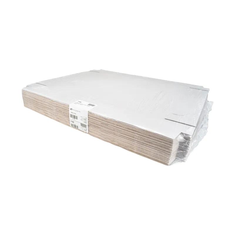 Bakery Box Bottom 26X18.63X4 IN Clay-Coated Kraft Board White Kraft Rectangle Lock Corner 25/Case