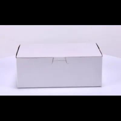 Bakery Box 8X5X3 IN Clay-Coated Kraft Board White Kraft Rectangle Lock Corner Tuck Top 250/Case