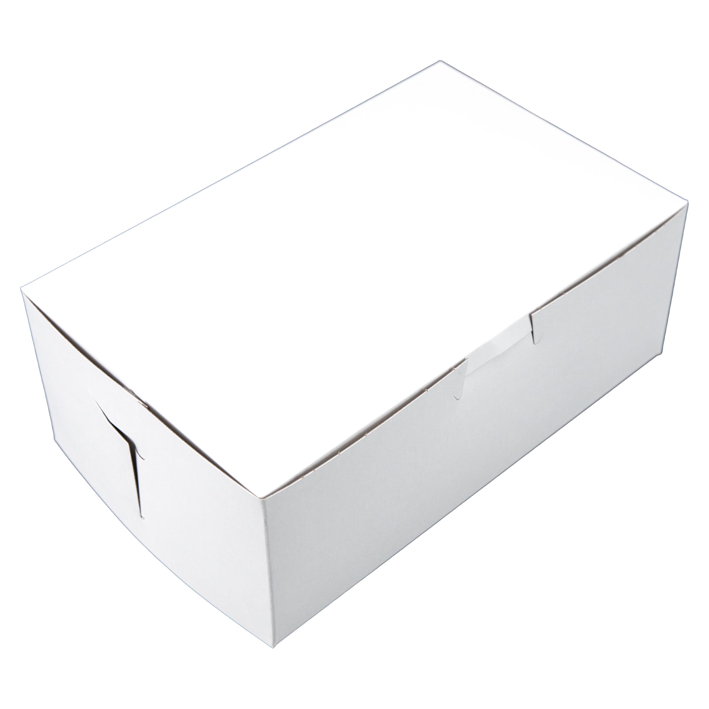 Bakery Box 8X5X3 IN Clay-Coated Kraft Board White Kraft Rectangle Lock Corner Tuck Top 250/Case