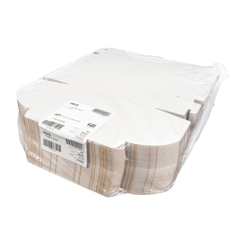 Bakery Box 8X5X3 IN Clay-Coated Kraft Board White Kraft Rectangle Lock Corner Tuck Top 250/Case