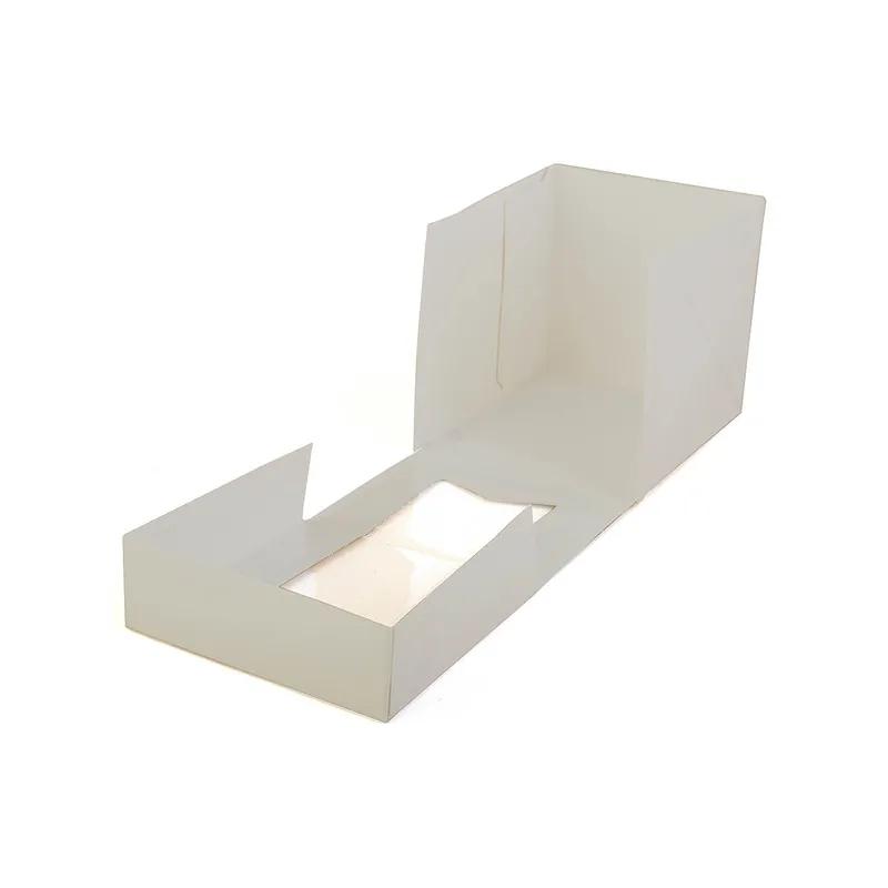 Cupcake Box 4X4X4 IN SBS Paperboard White Square Lock Corner Tuck Top With Window 200/Case
