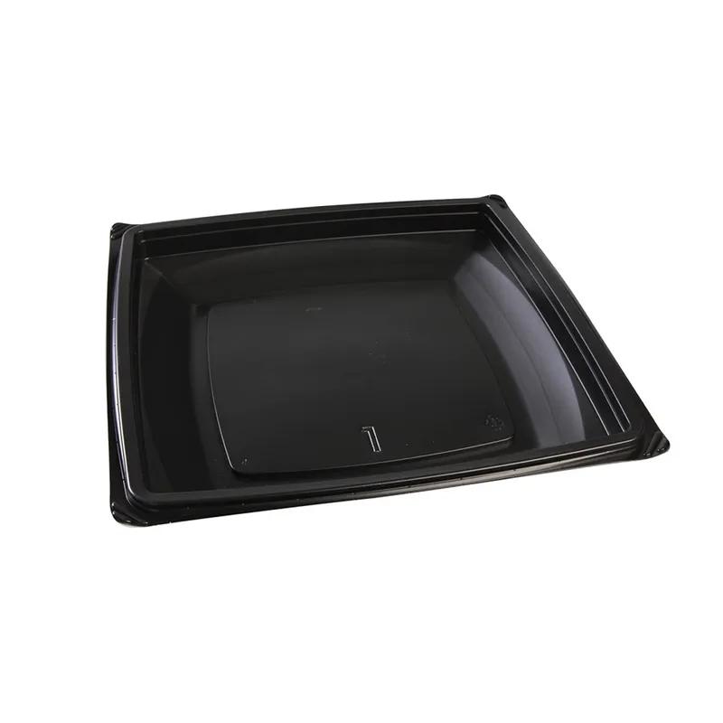 The BOTTLEBOX ® Take-Out Container Base 10.25X10.25X1.42 IN PP Black Shallow 300/Case