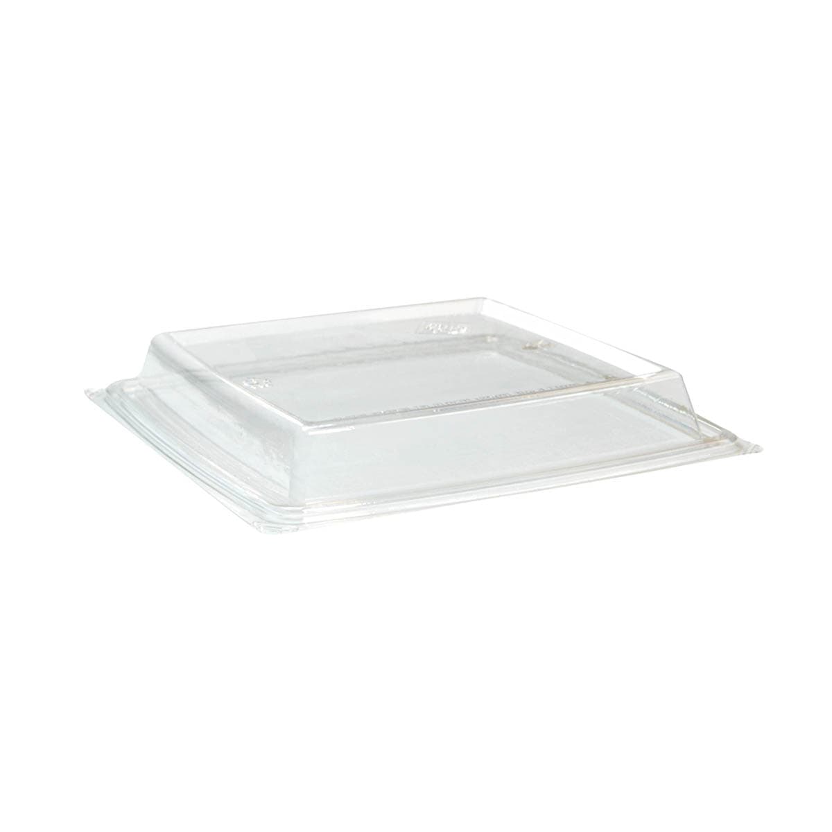 The BOTTLEBOX ® Lid 10.25X10.25X1.4 IN RPET Clear Square For 56 OZ Container Unhinged Vented 300/Case