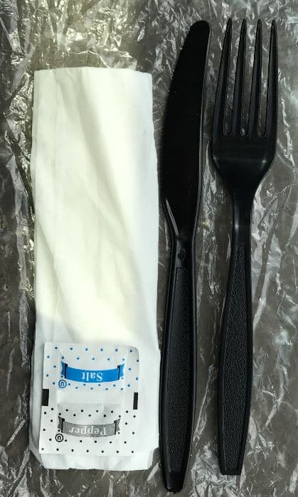 Victoria Bay 5PC Cutlery Kit Black Heavy Duty With 13X17 Napkin,Fork,Knife,Salt & Pepper 500/Case